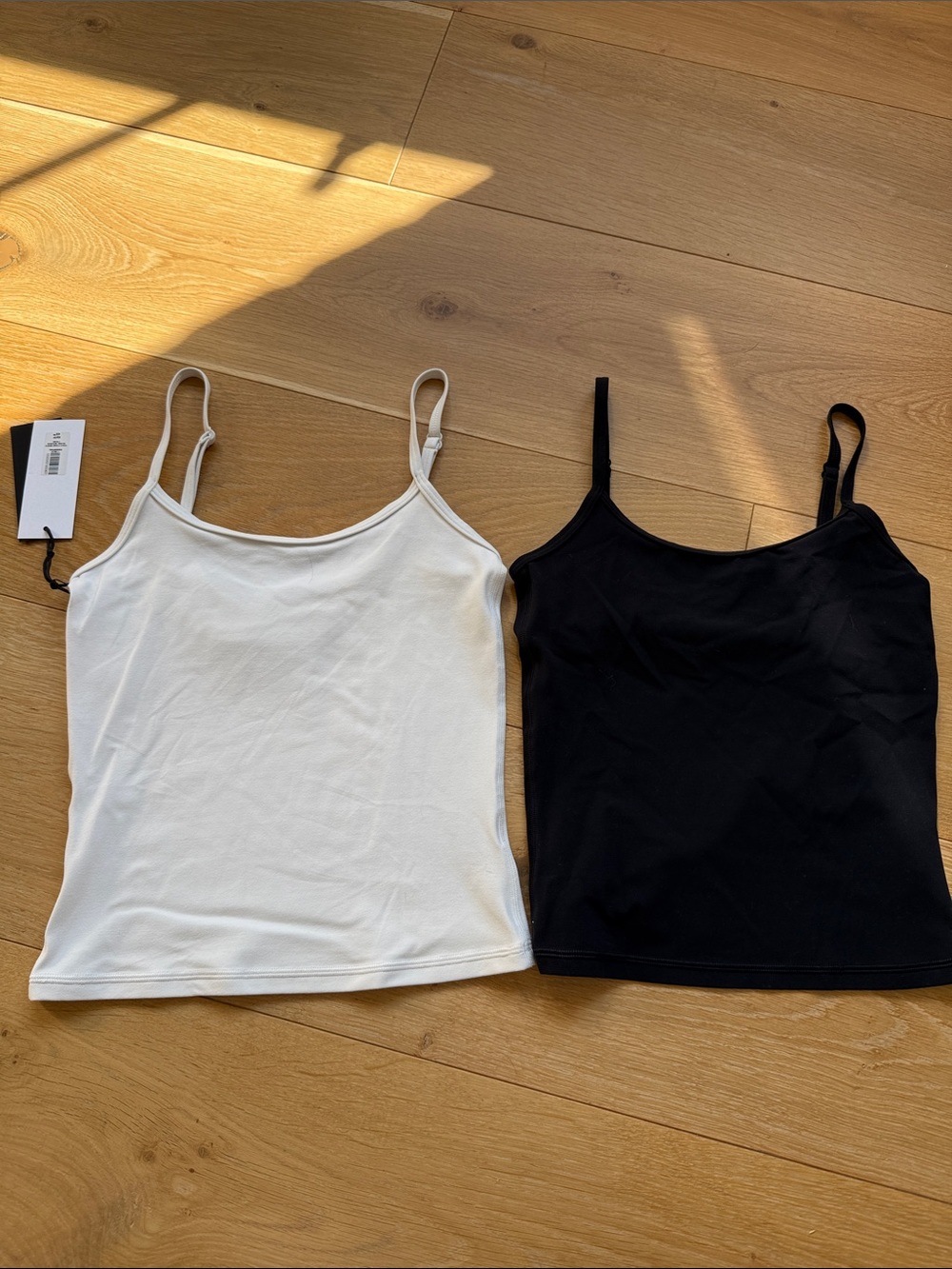 Aritzia Golden Butter Classic Spaghetti Strap Tank Top - White and Black